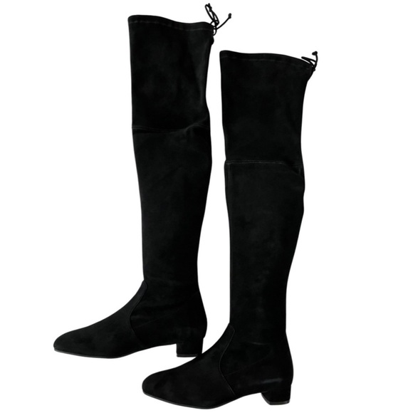Stuart Weitzman Suede Genna 25 Over the Knee City Boot Size 6.5 Black Pull On - Picture 2 of 12